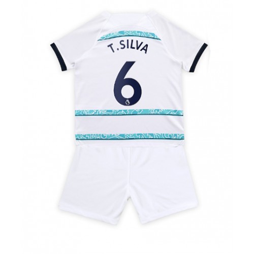 Chelsea Thiago Silva #6 Bortedraktsett Barn 2022-23 Kortermet (+ Korte bukser) Chelsea Thiago Silva #6 Bortedraktsett Barn 2022-23 Kortermet (+ Korte bukser)